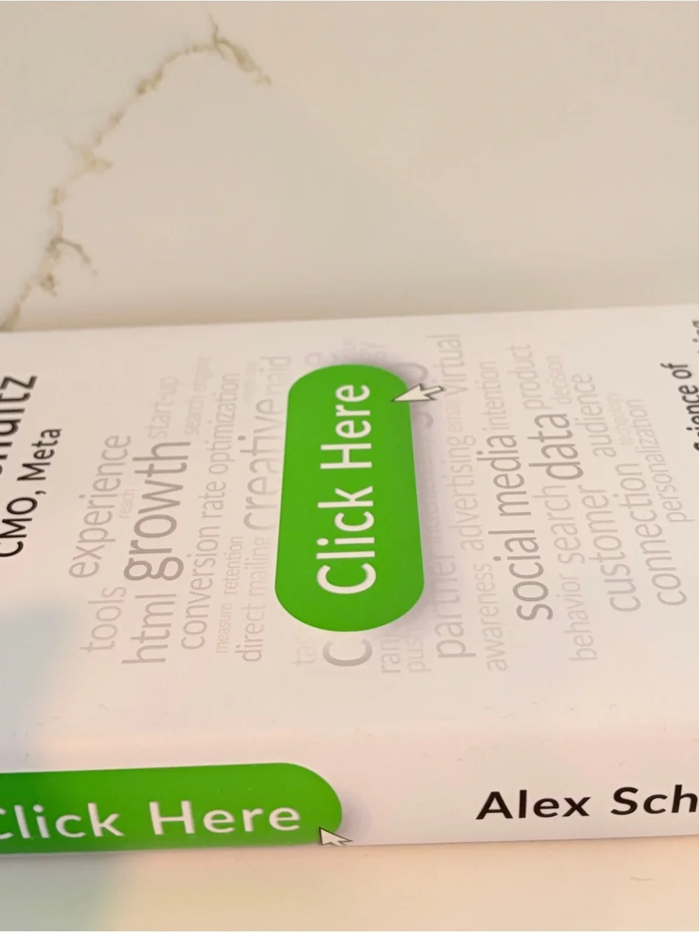 Alex Schultz 'Click Here' Marketing Book - White with Green Accent